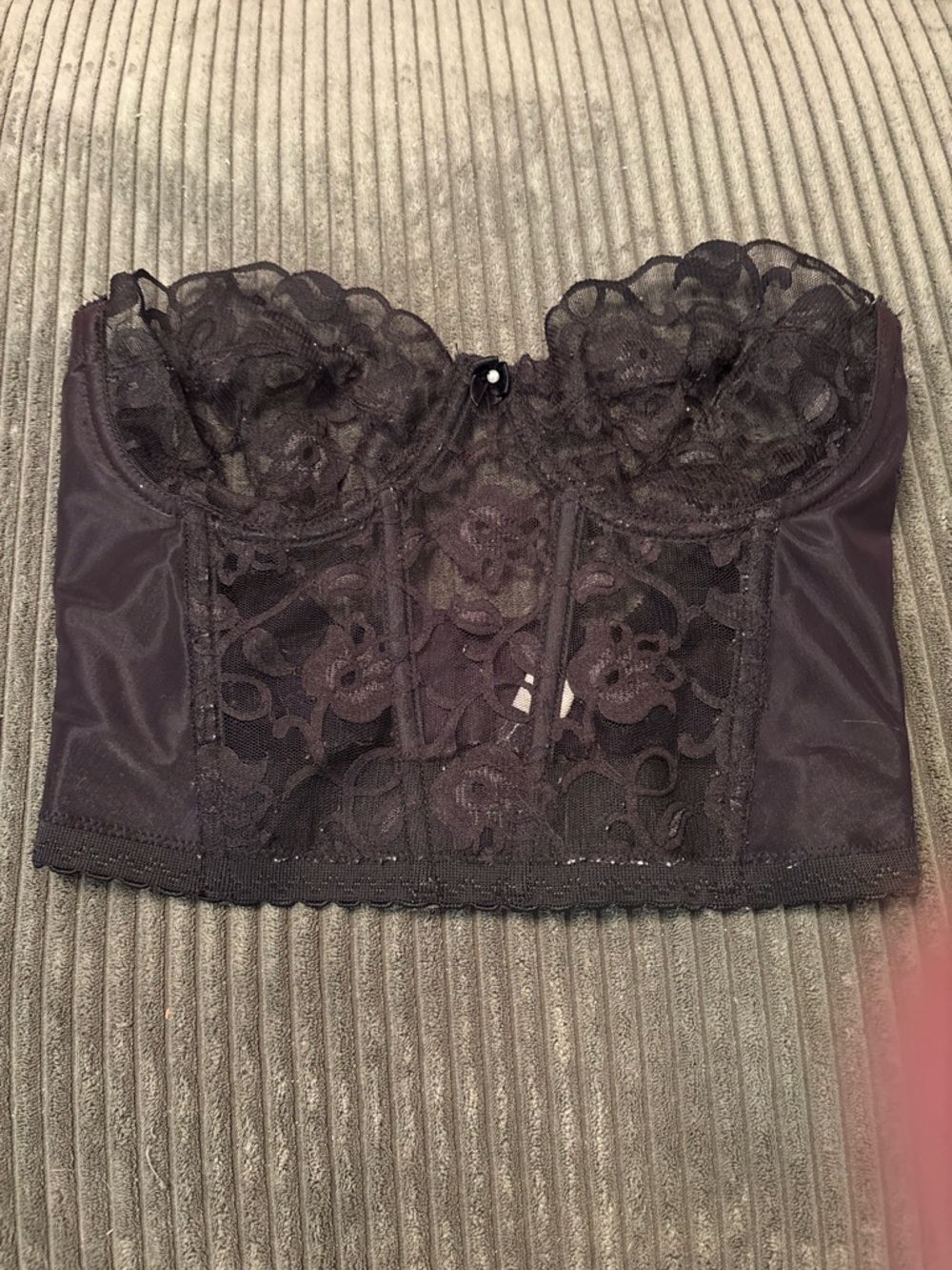 Vintage Victorias Secret Black Lace Bustier - 36C